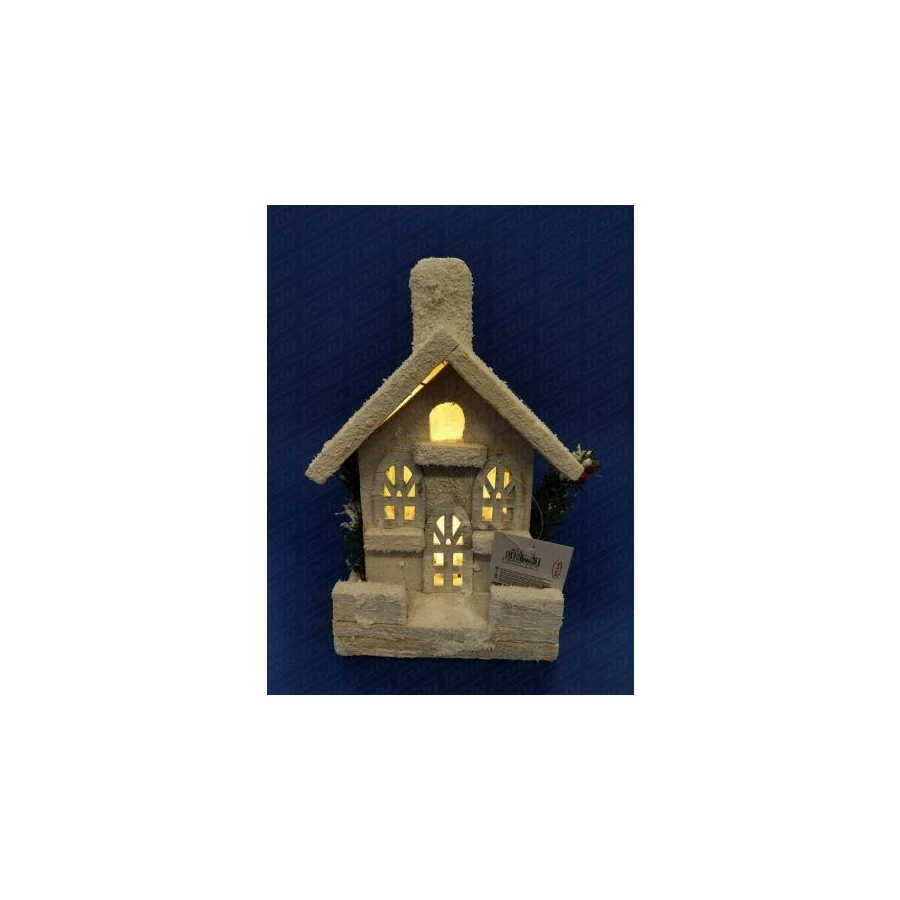*54856 FA HÁZIKÓ havas tetejű 5LED-es   13*22*9cm 421276