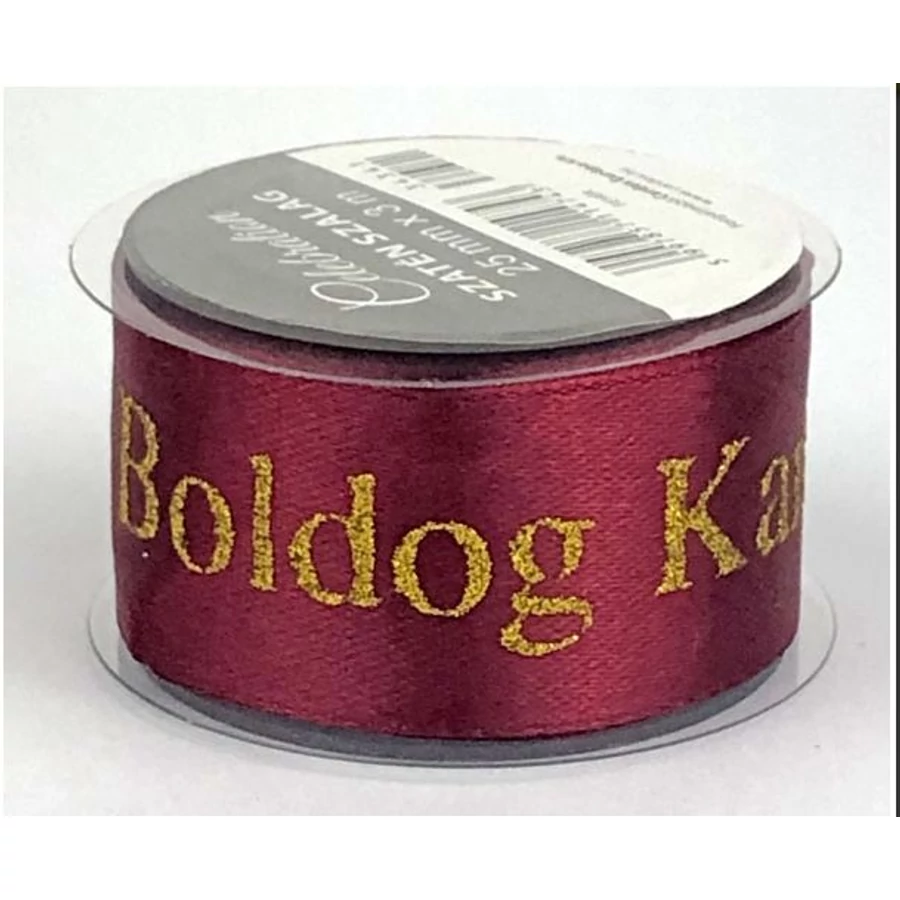 *54868 SZATÉN SZALAG CARDEX feliratos 25mmx3m Boldog karácsonyt vegyes szín