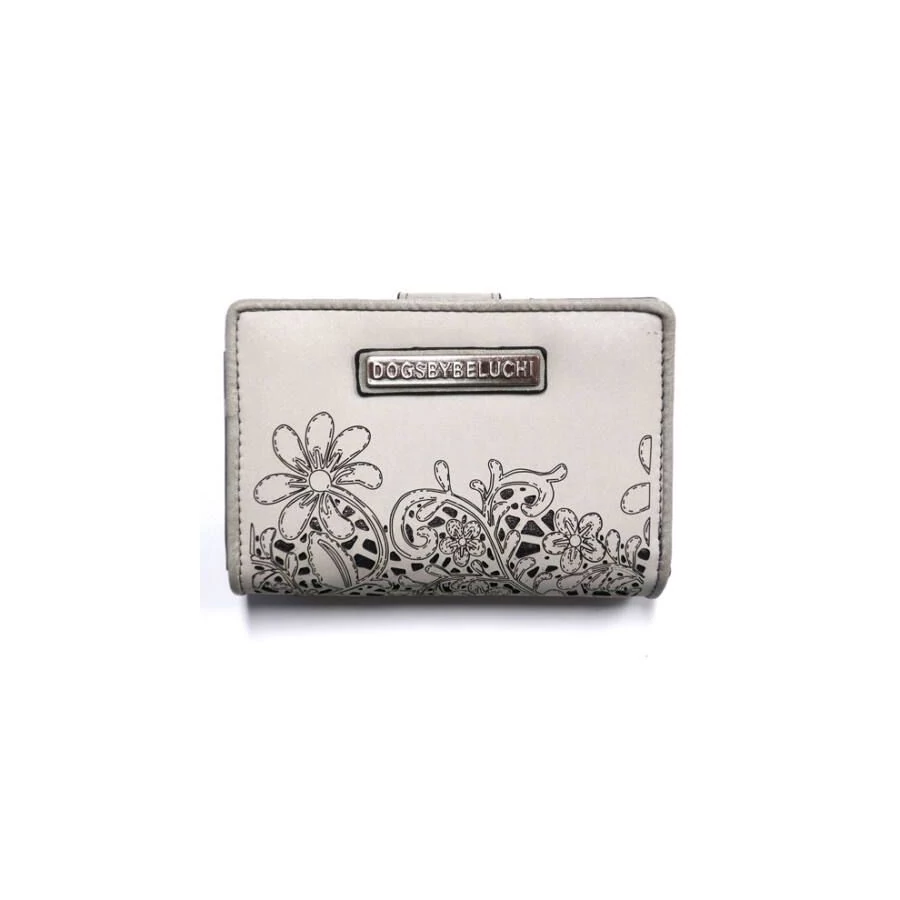 *55006 PÉNZTÁRCA DOGSBYBELUCHI fehér patentos,cipzáras 14*2*10cm  30430