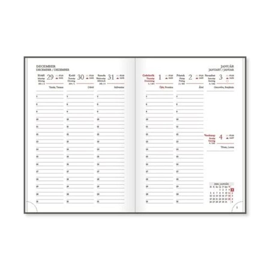 *55086 HATÁRIDŐNAPLÓ 2026 B6 heti Period Border körbevarrott