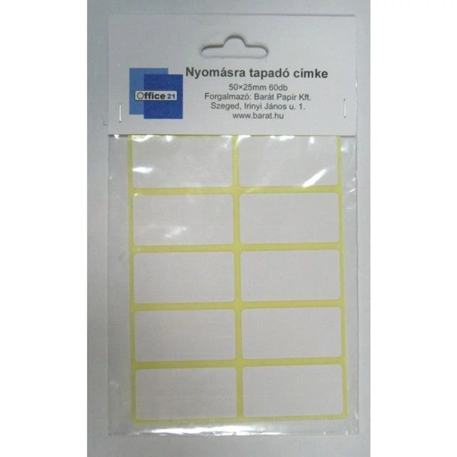 *55321 ETIKETTCIMKE öntapadós Office21  50*25mm 60db/cs.
