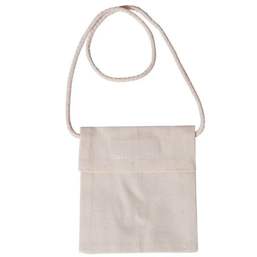 *55329 BALLAGÓ TARISZNYA vászon kicsi 14*12,5cm tépőzáras natur