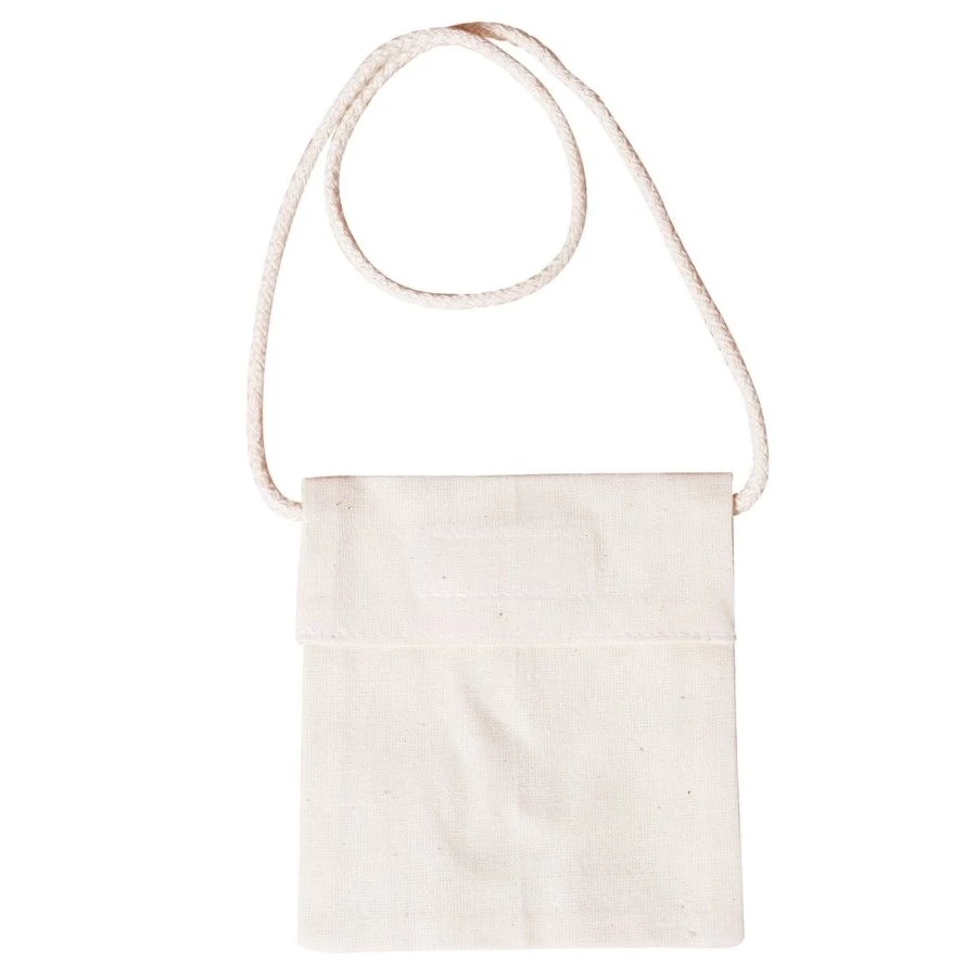 *55330 BALLAGÓ TARISZNYA vászon nagy 16,5*19cm tépőzáras natur