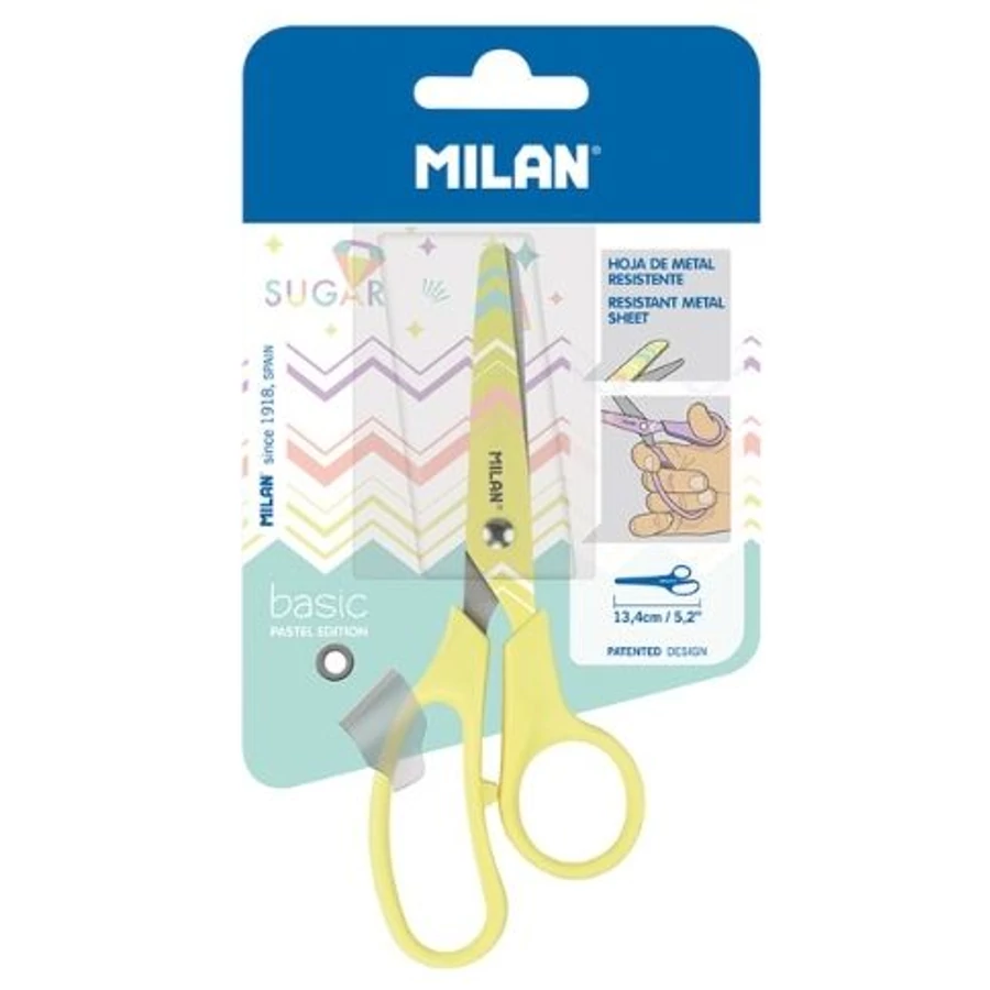 *55568 OLLÓ  MILAN iskolai Basic Pastel 13,3cm sárga/lila
