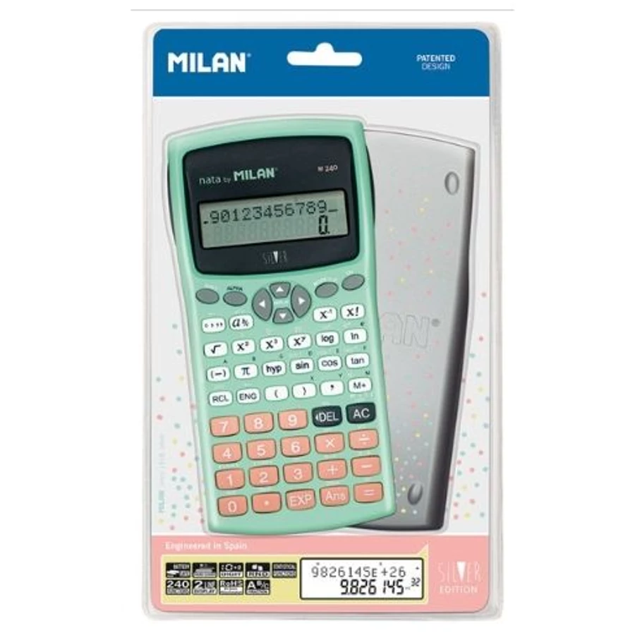 SZÁMOLÓGÉP tudományos MILAN  M240 Silver 240 funk.  G27243SIL*