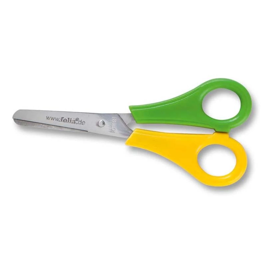 *55770 OLLÓ iskolai 13,5cm BALKEZES Folia kerek végű v.kék/rózsaszín 7798