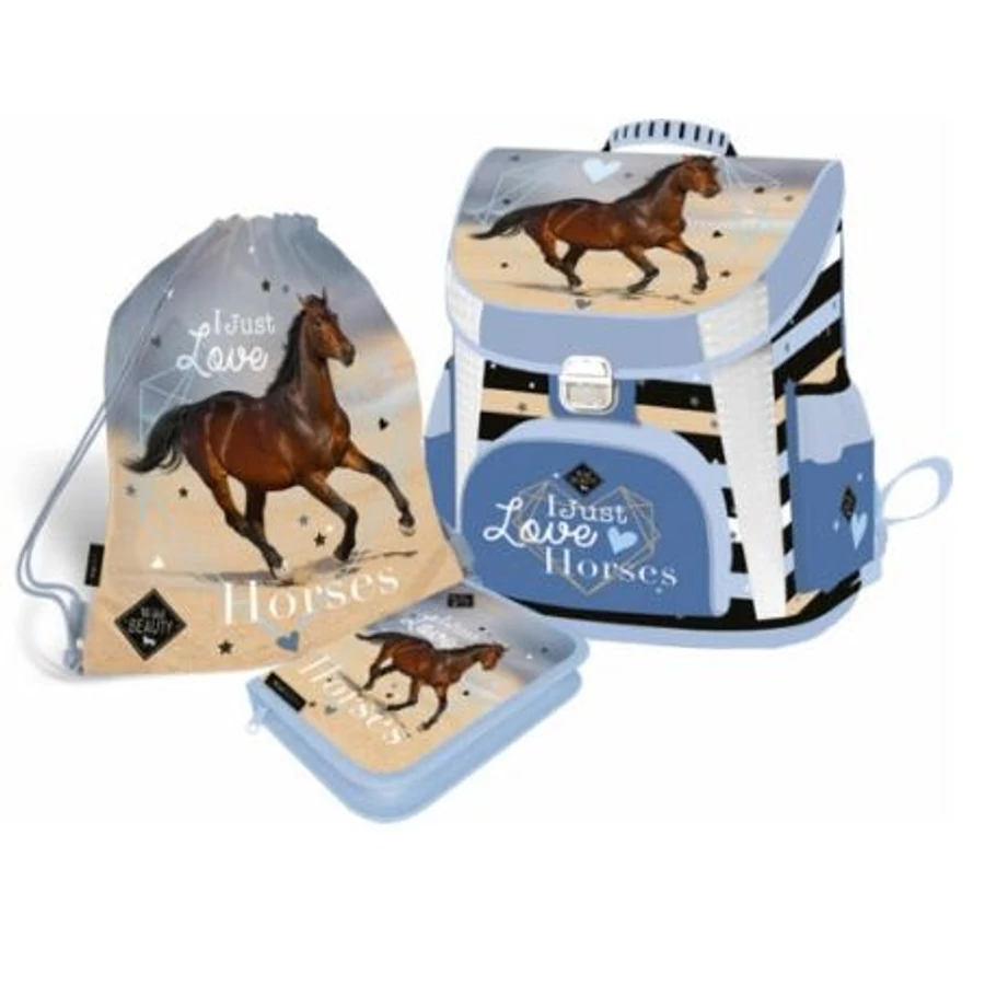 *55806 ISKOLATÁSKA szett LIZZY 3db-os Wild Beauty Love táska+tolltartó+tornazsák