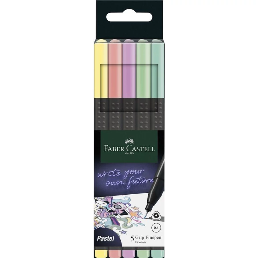 ROSTIRON tűfilc 5db-os FABER-CASTELL GRIP pasztell 0,4mm