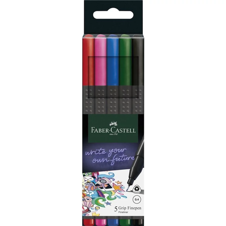 ROSTIRON tűfilc 5db-os FABER-CASTELL GRIP alap színek 0,4mm