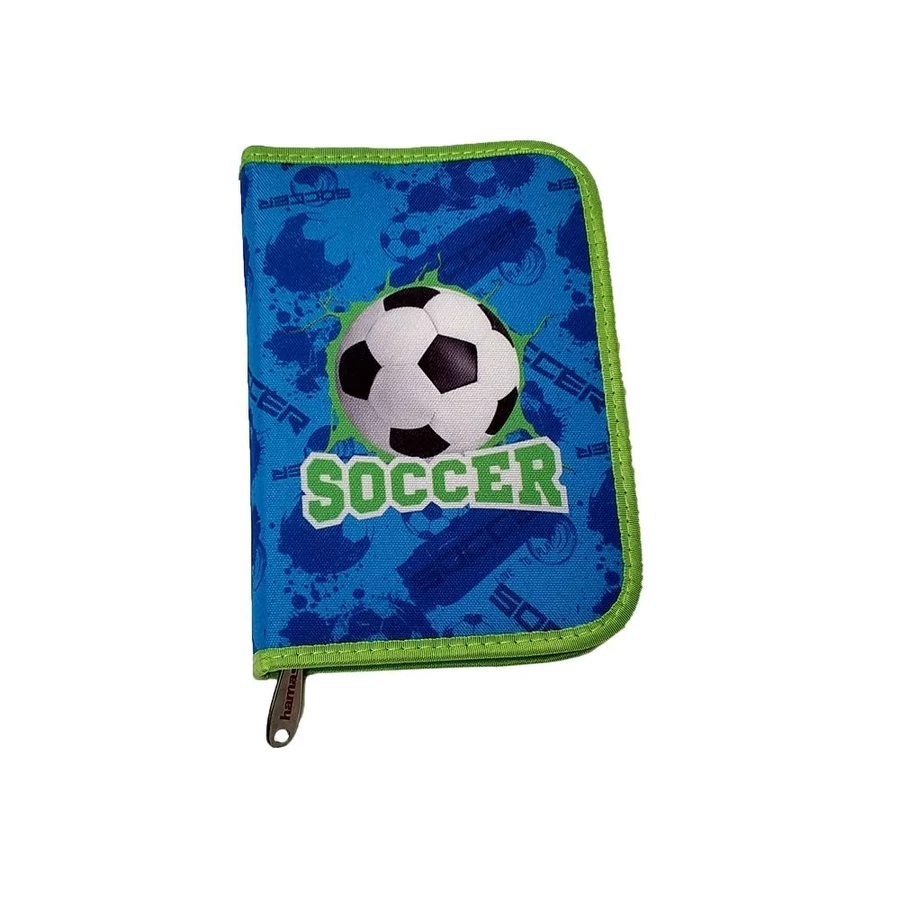 *55869 Iskolatáska HAMA 2 részes töltött merev falú  Soccer + klapnis tolltartó