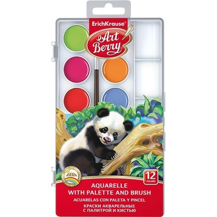 *56032 VÍZFESTÉK 12  ErichKrause Artberry 25mm+festékkeverő cellák+ecset  41726