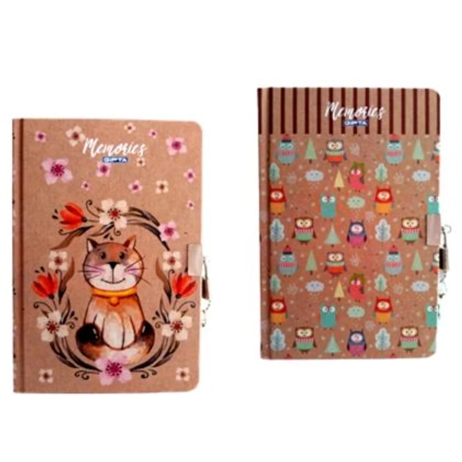 EMLÉKKÖNYV-NAPLÓ kraft 14*20cm GIPTA Journal 3427 96lap