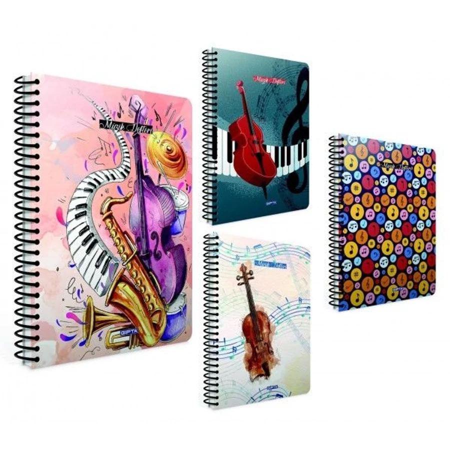 FÜZET spirál A4 GIPTA hangjegy Muzik Defteri 40l karton fed.lap 1482