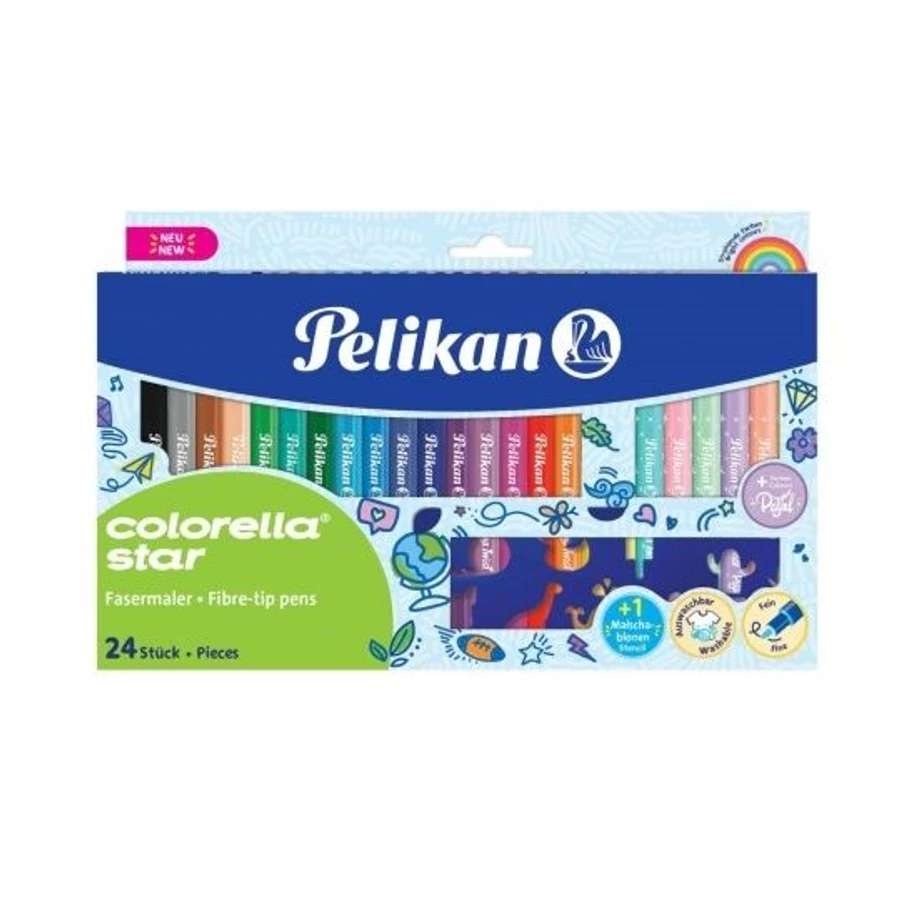 *56153 ROSTIRON 24 PELIKAN Colorella Star C302  18 élénk, 6 pasztell szín