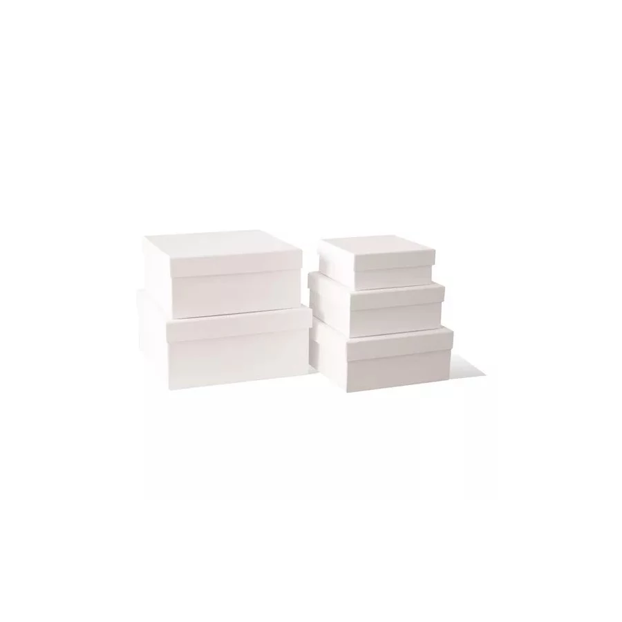 DOBOZ papir négyzet alakú fehér 22,5*22,5*10,1cm  5/3