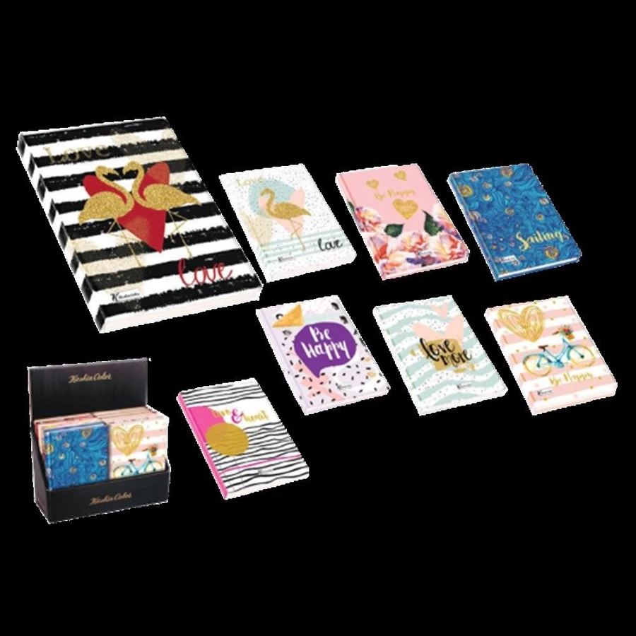 *56209 EMLÉKKÖNYV/NAPLÓ 14*20cm Kesin Color vonalas 120l csillámos