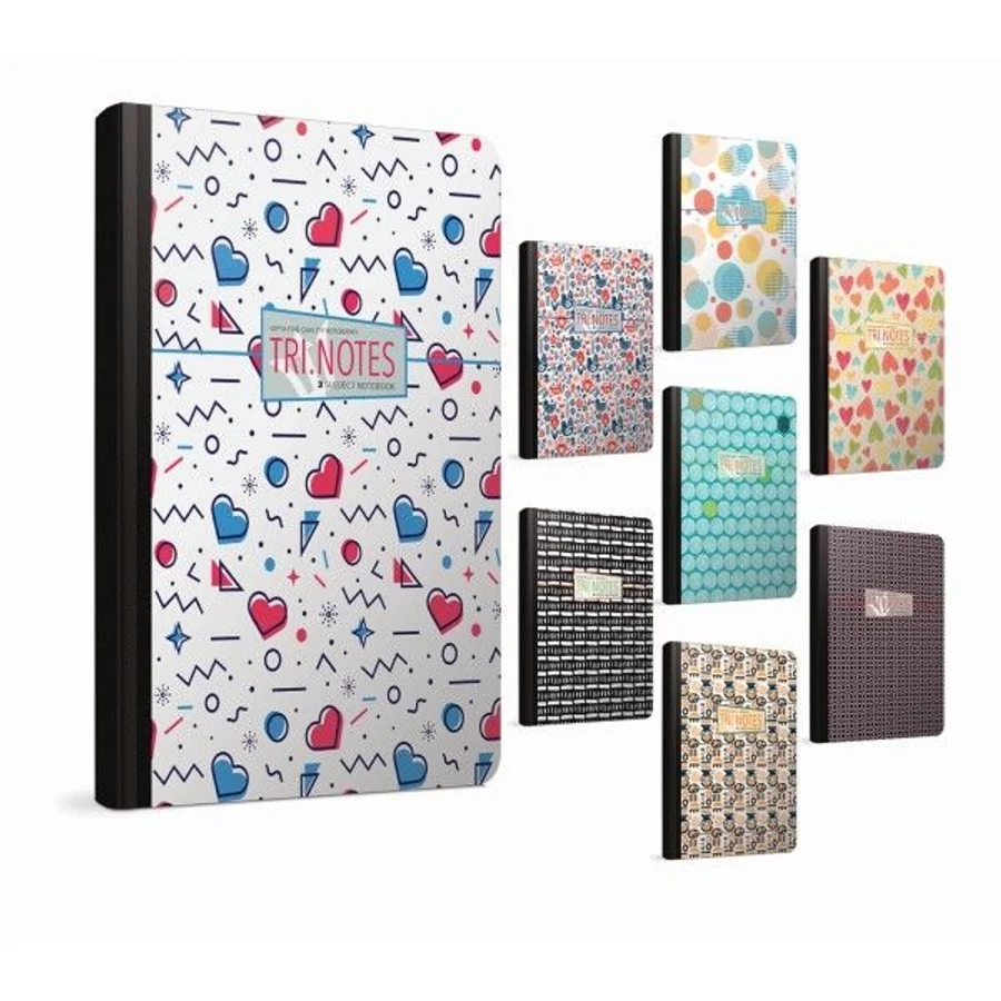 *56320 BEÍRÓFÜZET GIPTA 13*21cm Tri Notes vonalas 120l keményfedeles 4645