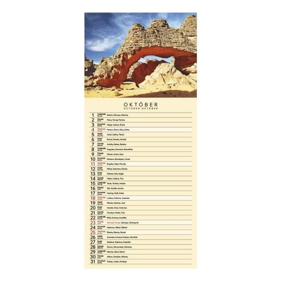 *56582 FALINAPTÁR 2026 Varázslatos tájakon keskeny spirálozott 21,5*49cm T099-02