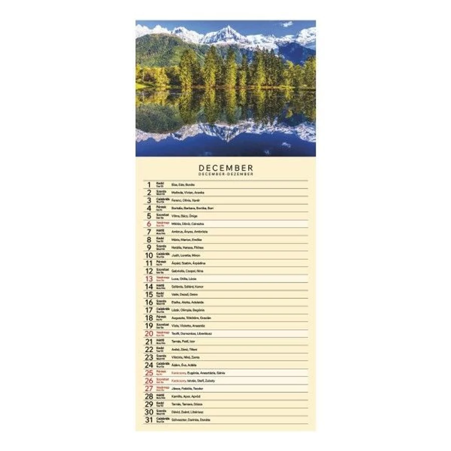 *56582 FALINAPTÁR 2026 Varázslatos tájakon keskeny spirálozott 21,5*49cm T099-02