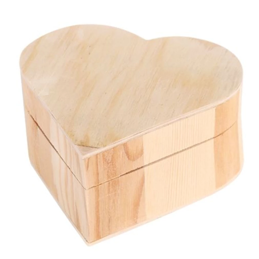*56761 DOBOZ fa natur Pentart szív alakú 11*10*6cm