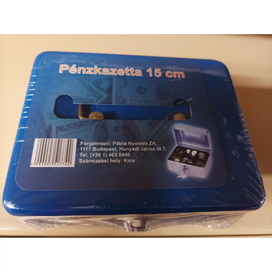 PÉNZKAZETTA PROWAY 15,2*11,8*8cm kék C-150M