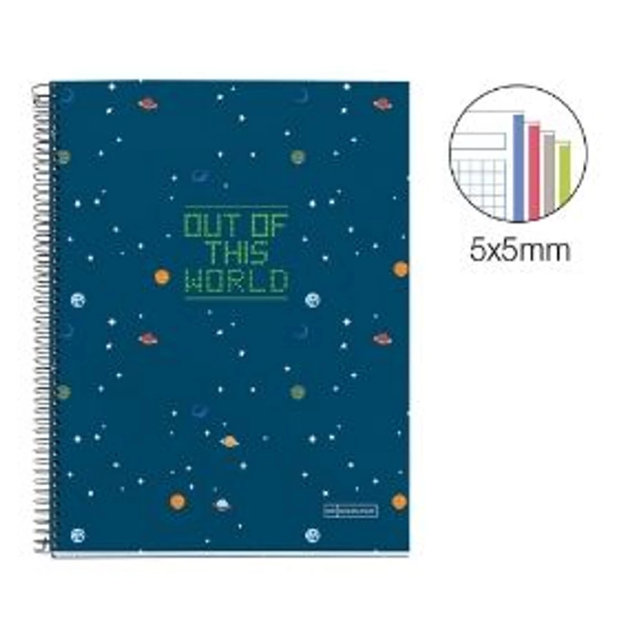 *56949 FÜZET spirál A4 MQ Space  # karton 4*35lap 4 reg.   46850