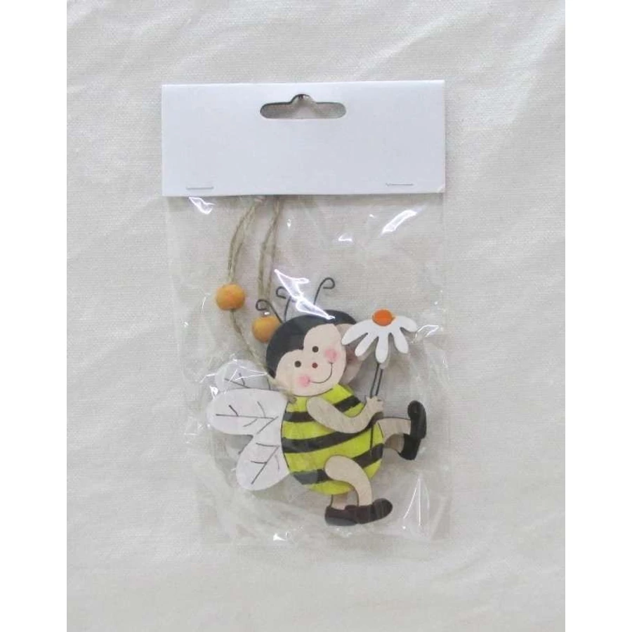 DEKOR fa méhecske virággal akasztható  8cm
