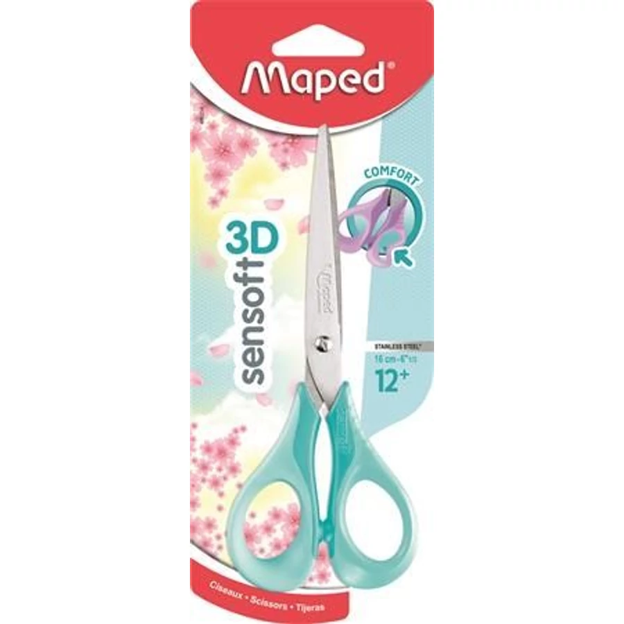 *57307 OLLÓ 16cm MAPED "Sensoft 3D" pasztell színek