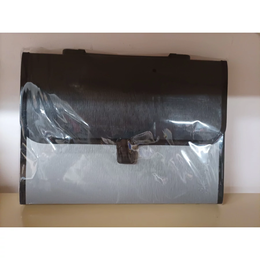 *57350 HARMÓNIKA MAPPA A4 13 rekeszes csatos műanyag OFF.ART szürke-fekete