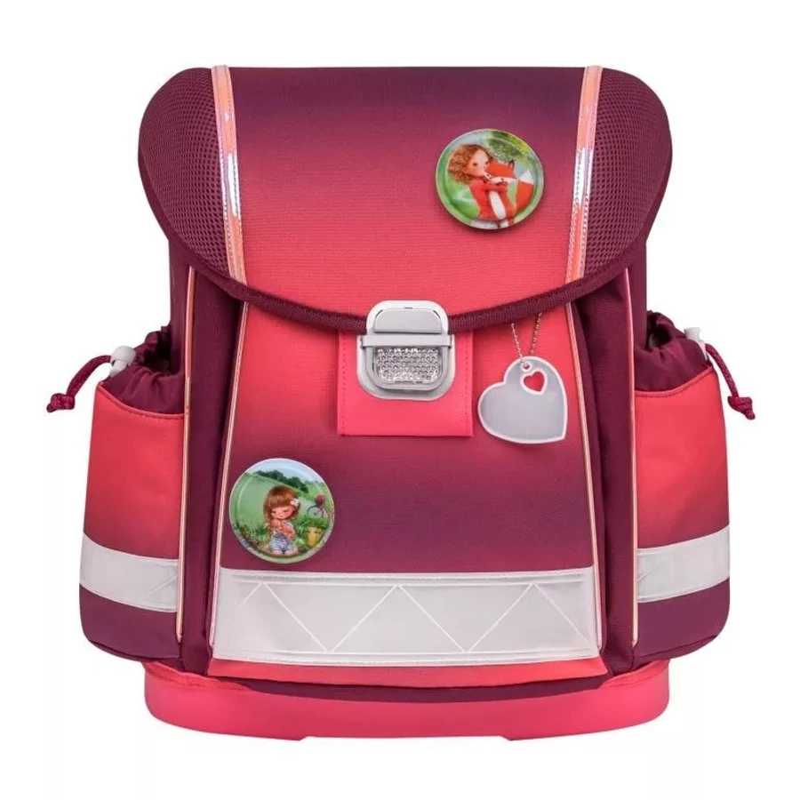 Iskolatáska BELMIL Classy with Patches23 merev falú  403-13 (Mahogany, AAB538)