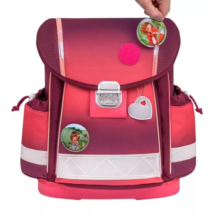 Iskolatáska BELMIL Classy with Patches23 merev falú  403-13 (Mahogany, AAB538)