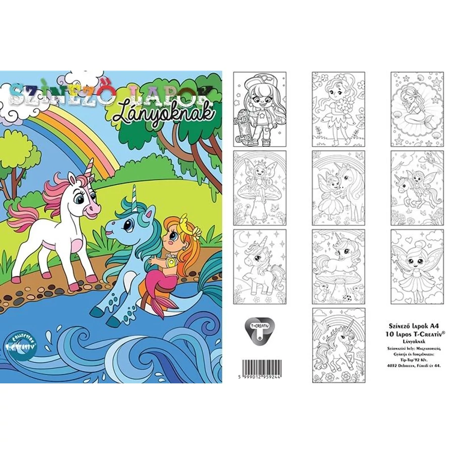 *57414 SZÍNEZŐ LAPOK A4 T-Creatív 10lap/cs. vegyes minta