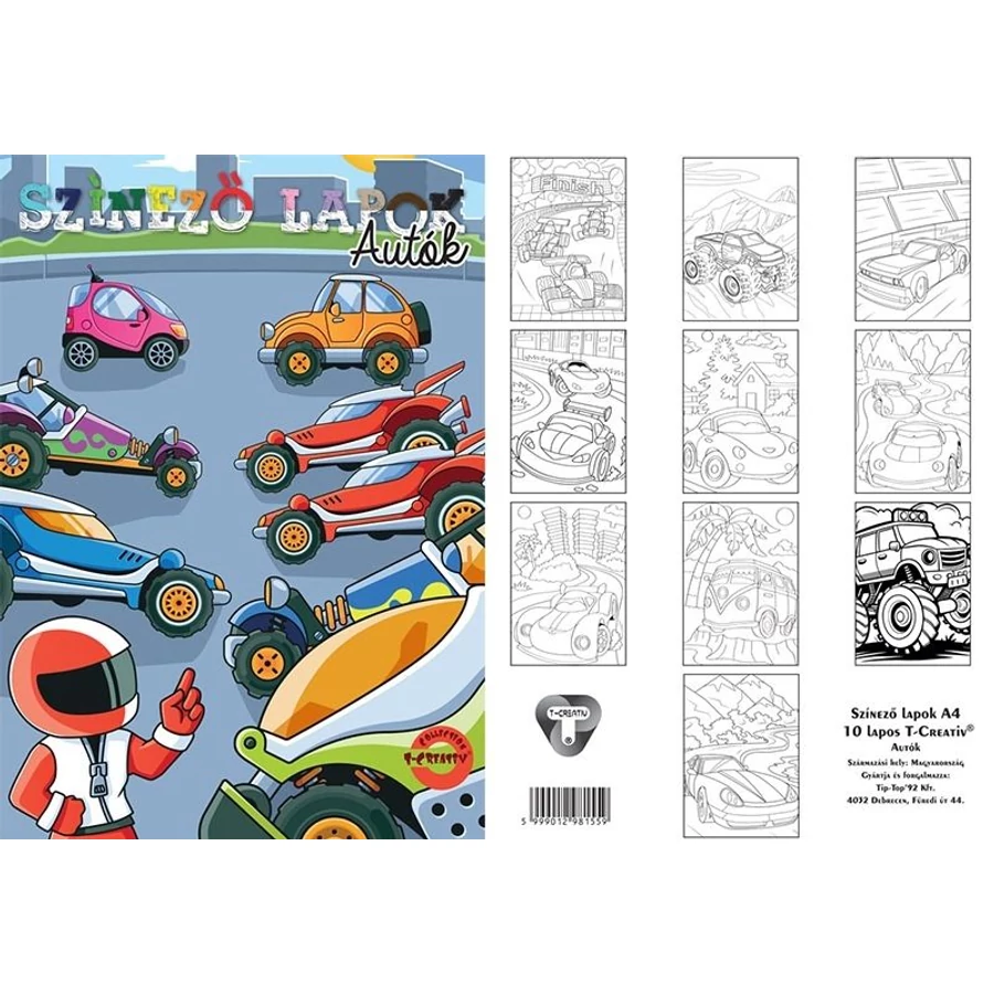 *57414 SZÍNEZŐ LAPOK A4 T-Creatív 10lap/cs. vegyes minta