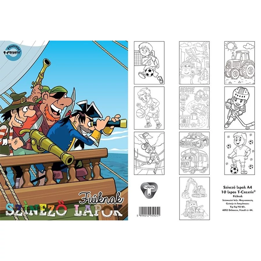 *57414 SZÍNEZŐ LAPOK A4 T-Creatív 10lap/cs. vegyes minta