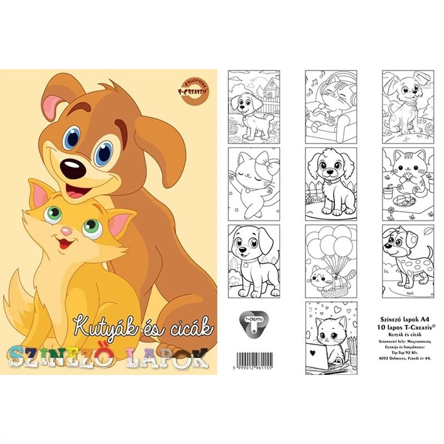 *57414 SZÍNEZŐ LAPOK A4 T-Creatív 10lap/cs. vegyes minta