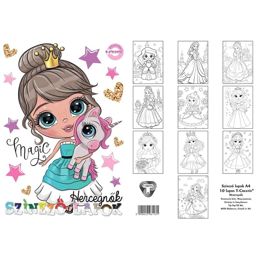 *57414 SZÍNEZŐ LAPOK A4 T-Creatív 10lap/cs. vegyes minta