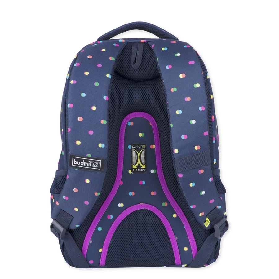 *57427 Hátitáska BUDMIL ovális Irma 10110220 kék pöttyös
