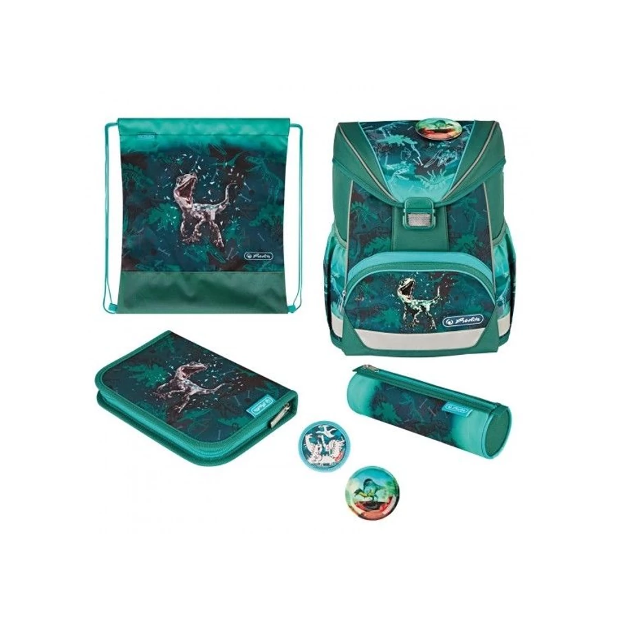 *57472 Iskolatáska HERLITZ UltraLight Plus töltött Green Rex