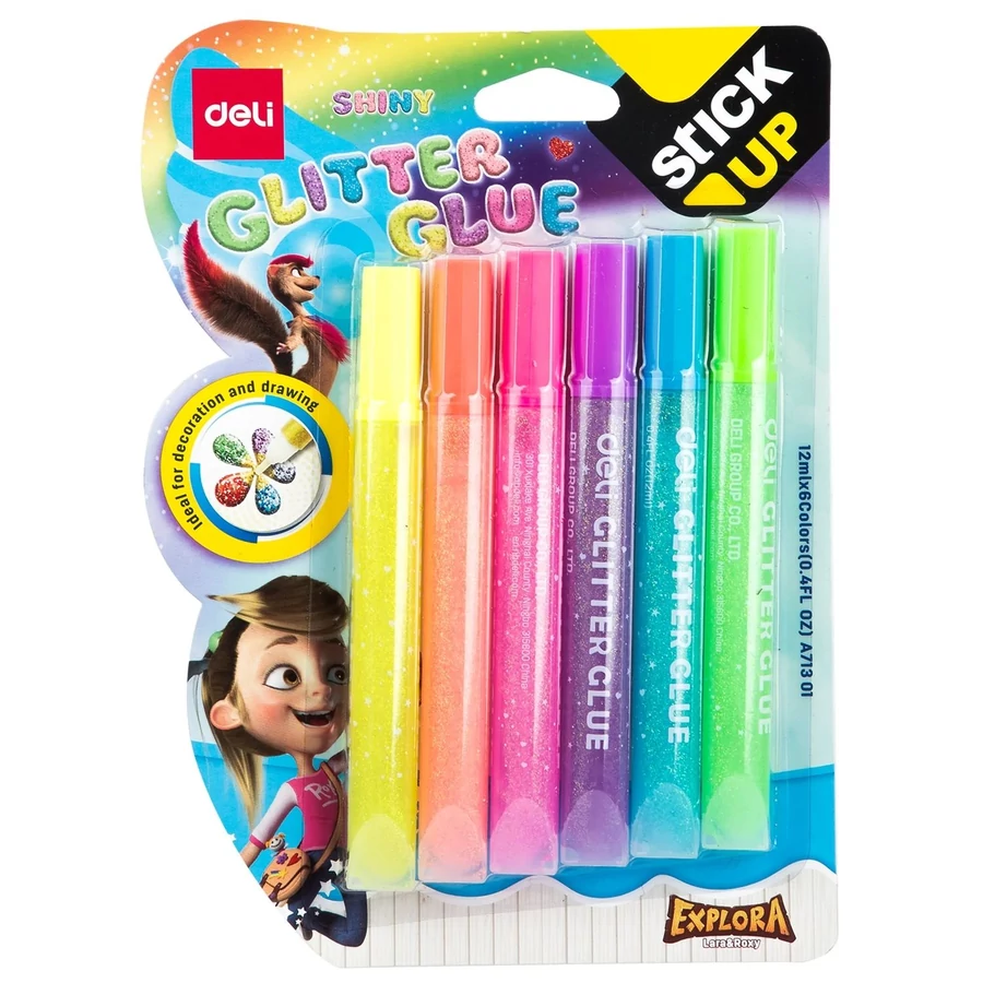 *57505 RAGASZTÓ DELI csillámos neon színek 6db/bl.