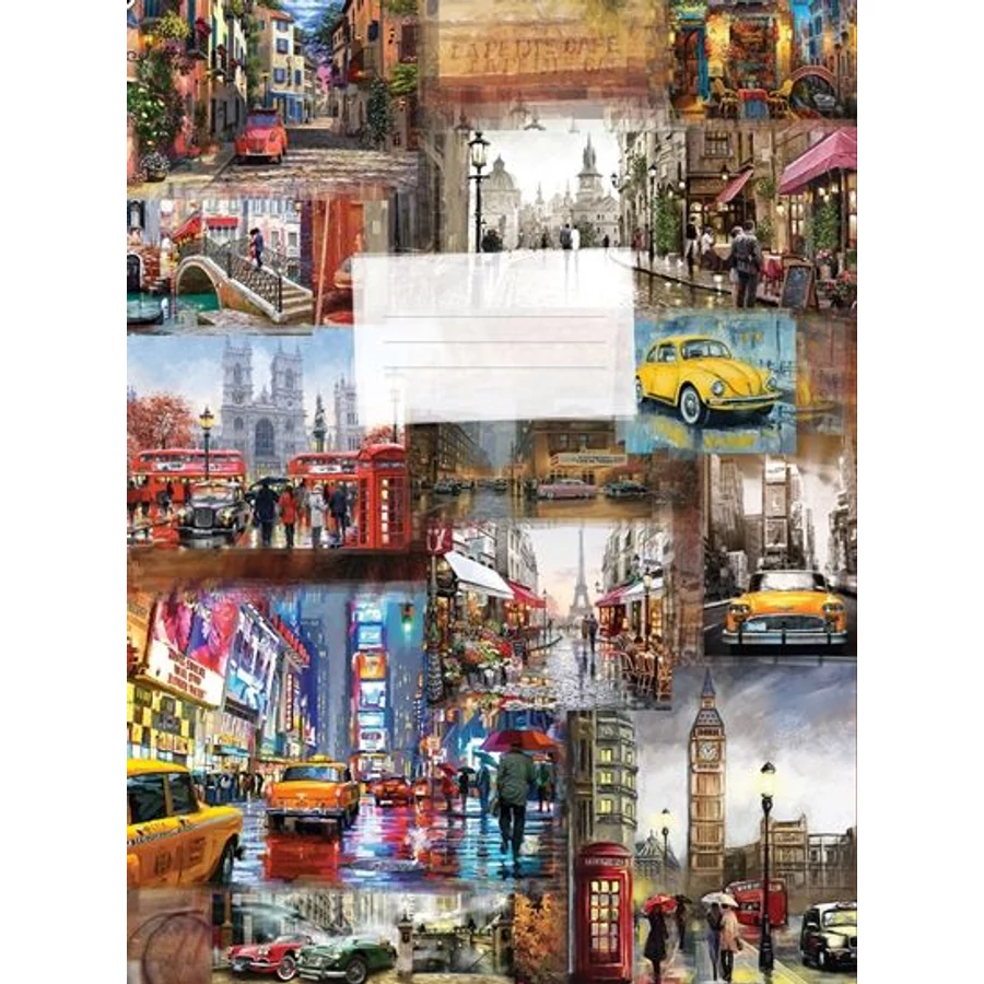 *57801 FÜZET A4 CONCARD mintás, 40l #,=, sima matt fóliázott UV lakkozott boritóval