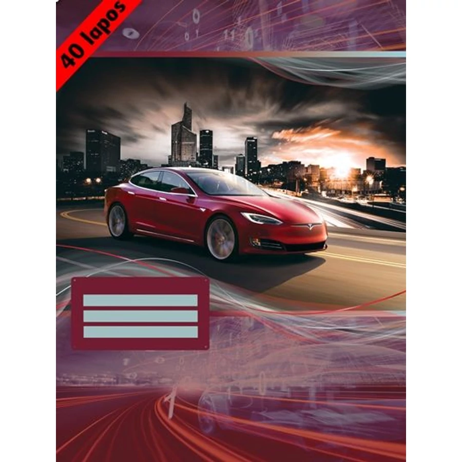 *57801 FÜZET A4 CONCARD mintás, 40l #,=, sima matt fóliázott UV lakkozott boritóval