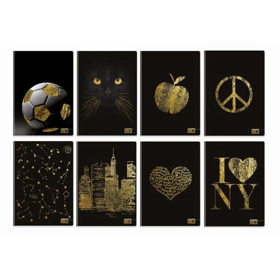 *57847 FÜZET A4 BLASETTI sima 100g 38l keményfedeles GOLD