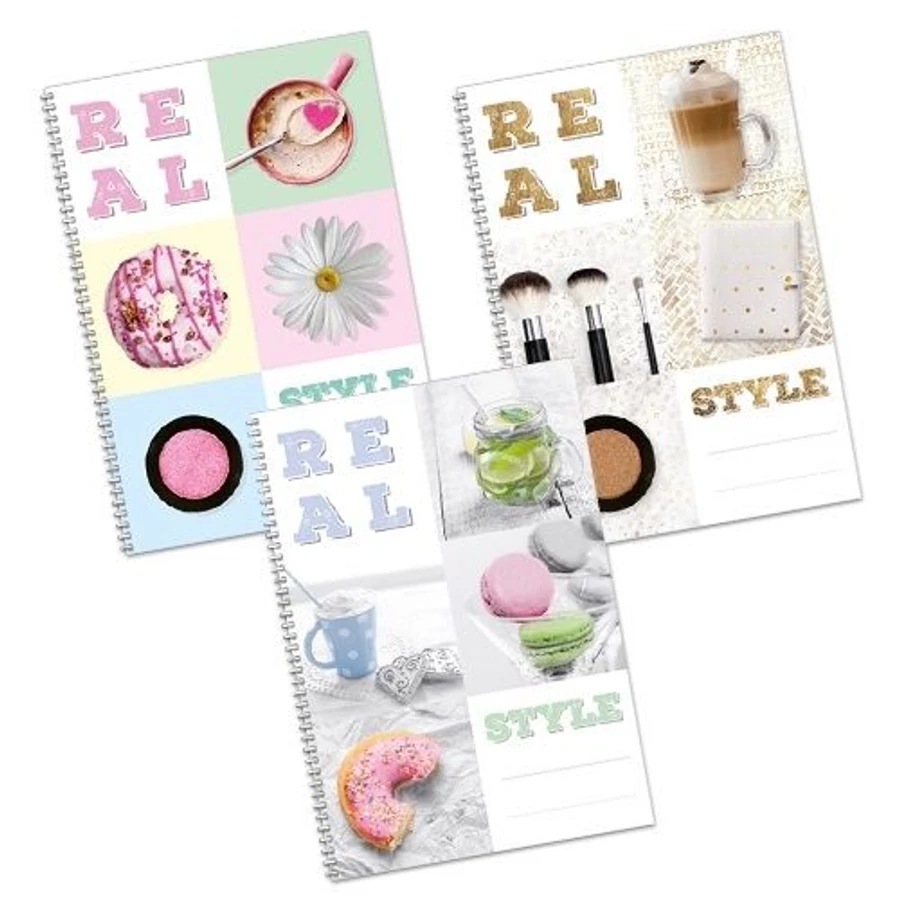 *57887 FÜZET spirál A5 pd 60l Real Style sima