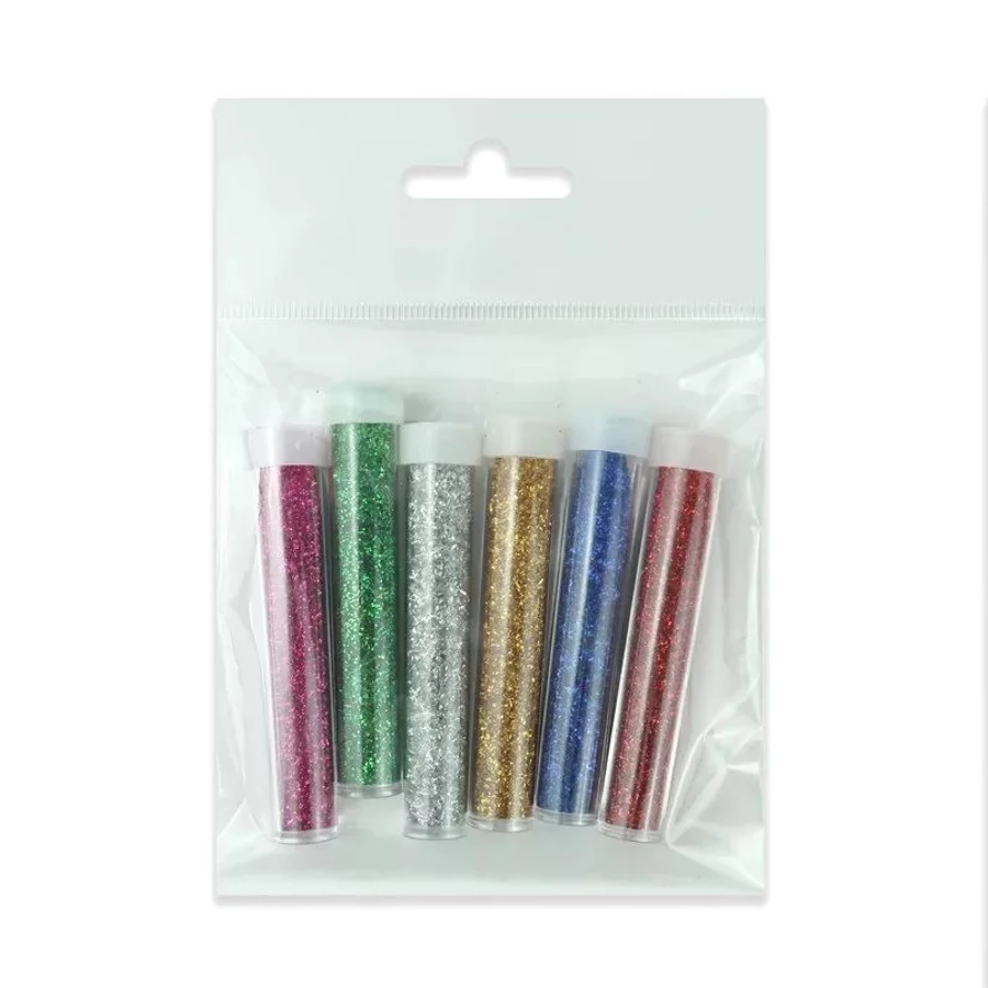 *57919 CSILLÁMPOR metál 3gr. hosszú tégelyes vegyes szín 6db/cs