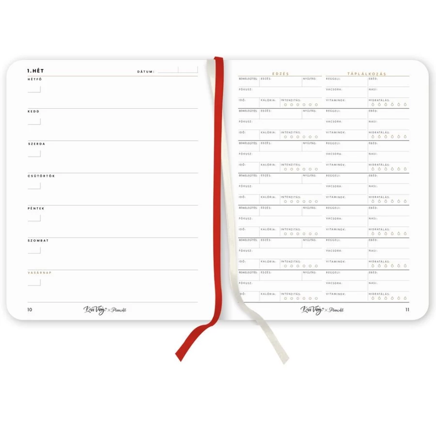 *58129 HATÁRIDŐNAPLÓ 2024 B5 heti tervező PlanAll Kiss Virág Tudatos Egészségtervező