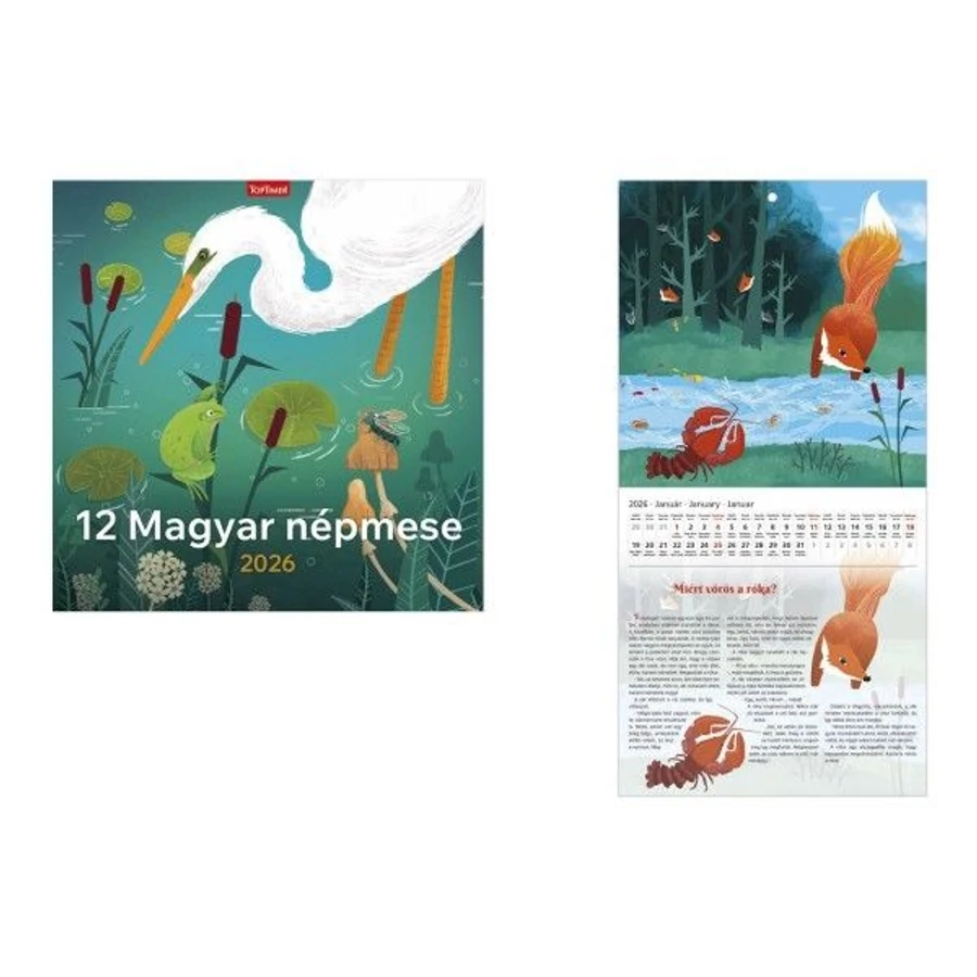 *58177 FALINAPTÁR 2026 Magyar népmese naptár  tűzött T098-23 29*58cm