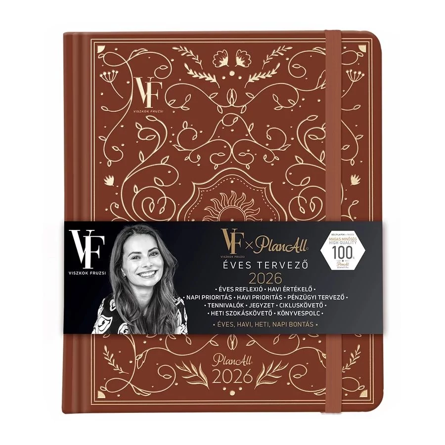 *58188 *58188 HATÁRIDŐNAPLÓ 2026 B5 heti tervező PlanAll New Classic Viszkok Fruzsi Library