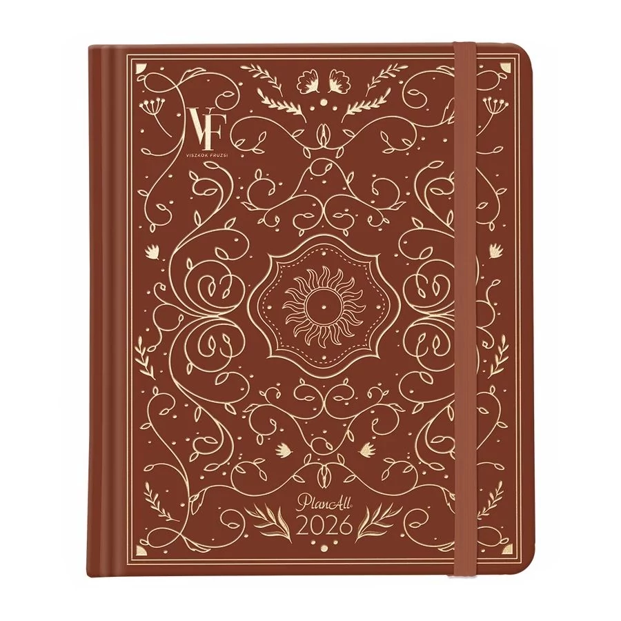 *58188 HATÁRIDŐNAPLÓ 2026 B5 heti tervező PlanAll New Classic Viszkok Fruzsi Library