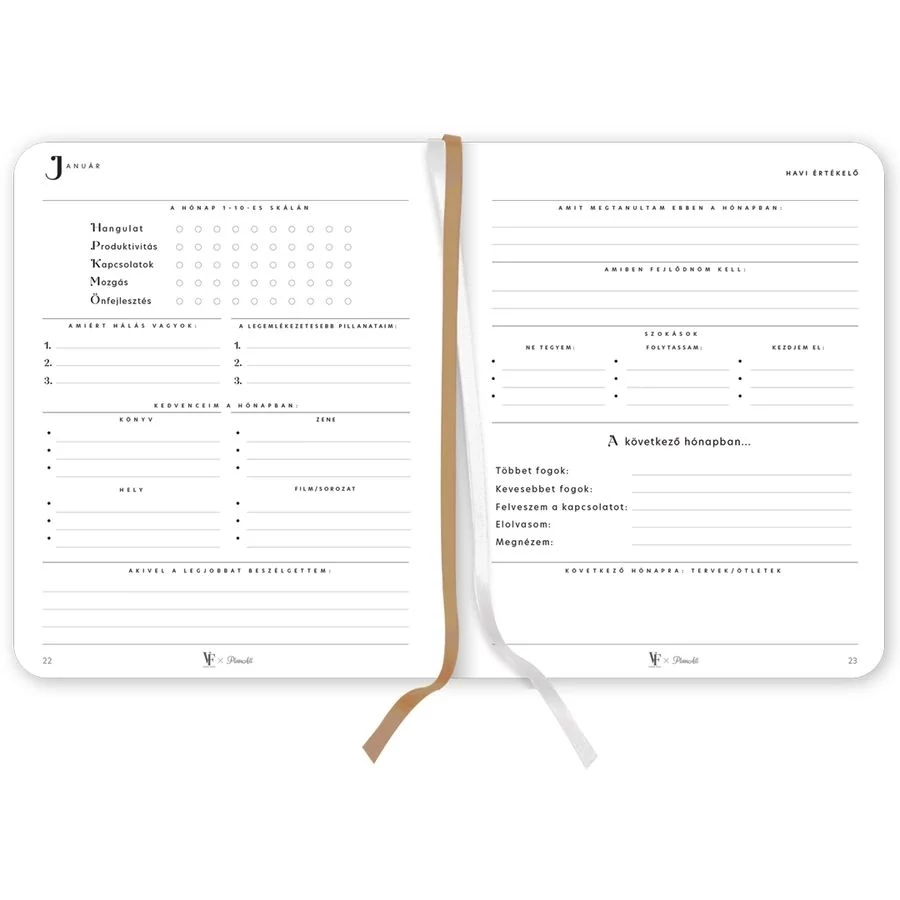 *58188 HATÁRIDŐNAPLÓ 2026 B5 heti tervező PlanAll New Classic Viszkok Fruzsi Library