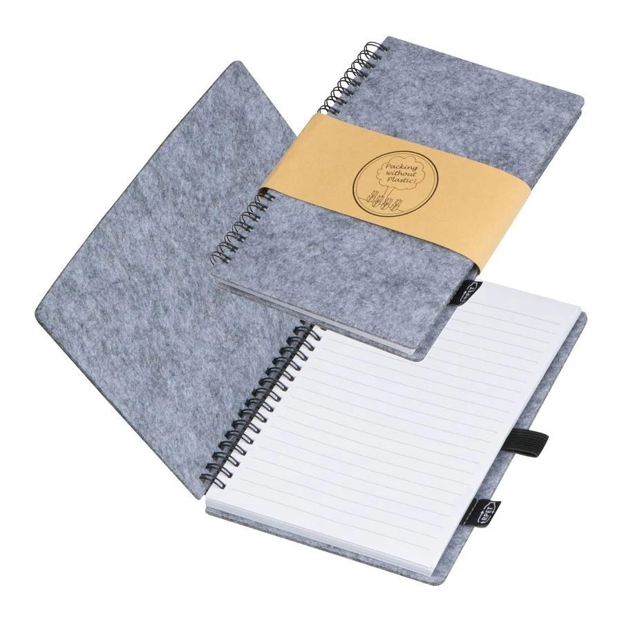 JEGYZETFÜZET MC A5 spirálos filc RPET 160l =, újrahasznosított papírból